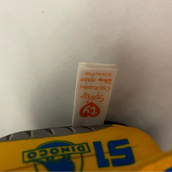 Ty Sparkles Disney Pixar Cruz Ramirez Cars Yellow Dinoco 51 Toy Car Plushie - Picture 3 of 12